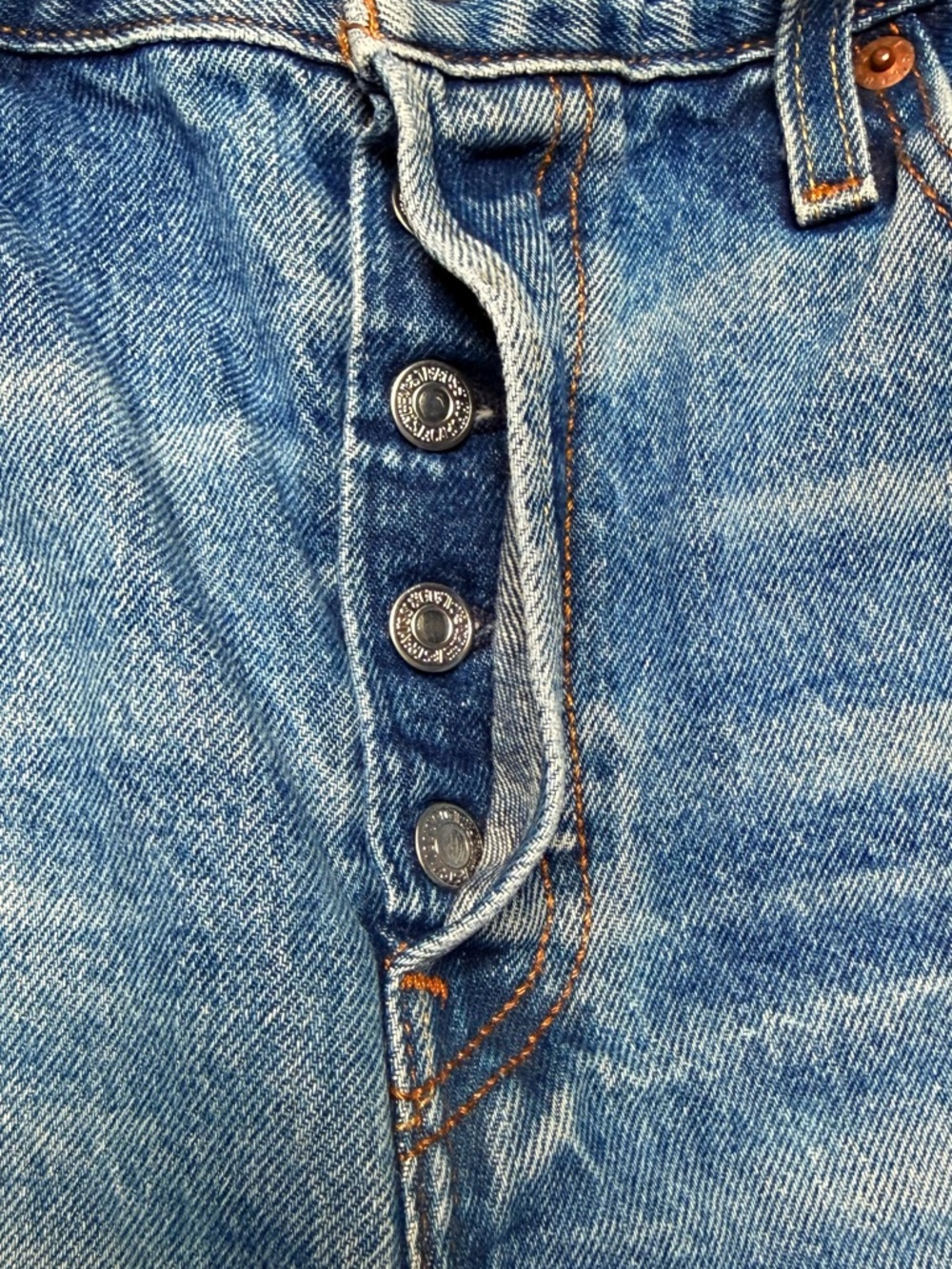 Levi’s 501 Original Cutoff Denim Shorts Button Fly Raw Hem Jean Shorts - Size 29 - Picture 10 of 10